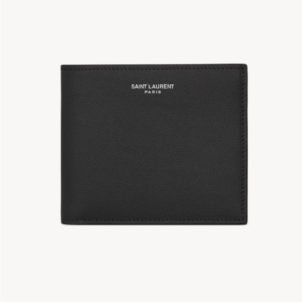 SAINT LAURENT PARIS EAST/WEST WALLET IN GRAIN DE POUDRE LEATHER in black
